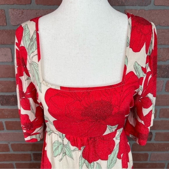 Red Floral Babydoll Dress | BOG Collective | XS - Picture 8 of 14
